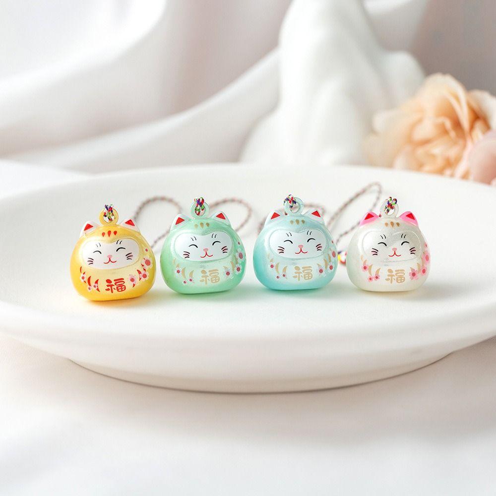 Bring Wealth Lucky Cat Keychain Creative Gift Cat Daruma Bells Pendant Key Chain