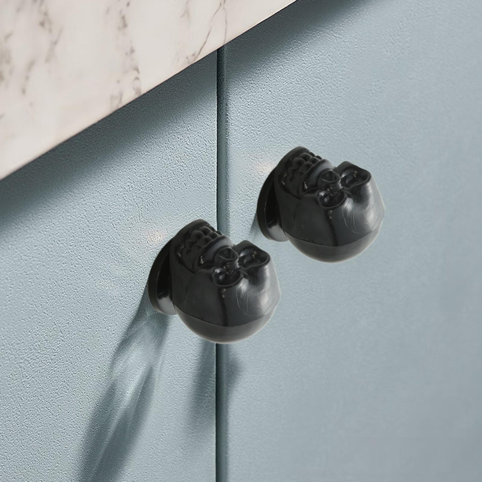 

4 шт. Хэллоуинские декоративные мебельные ручки-кнопки, ручки-скобы, ужасающий вид, декоративные мебельные ручки-скобы, подходят для кухонных шкафов, шкафов, ящиков чёрный