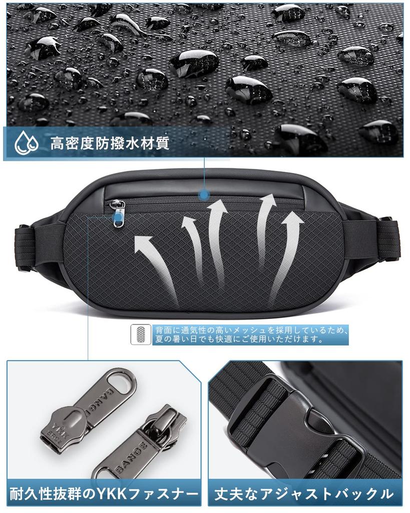 YESLAU Shoulder Body Crossbody Waist Large Perfect for Commuting Bag, Bag, Bag, Bag, One-Shoulder Bag, Men's, Waterproof, Small, Lightweight,