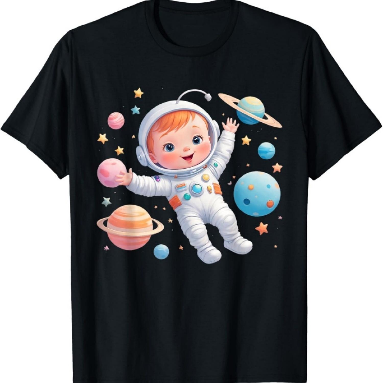

Baby Astronaut Adventure Awesome Cute Whimsical Kids Space T-Shirt XXXXXL чорний