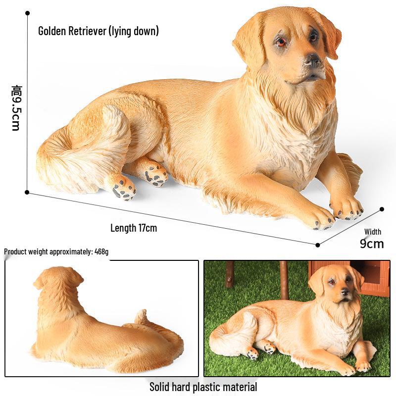 Cross-Border Children s Science Educational Golden Retriever Simulation Model - Large Lying Dog Toy Home Decor.