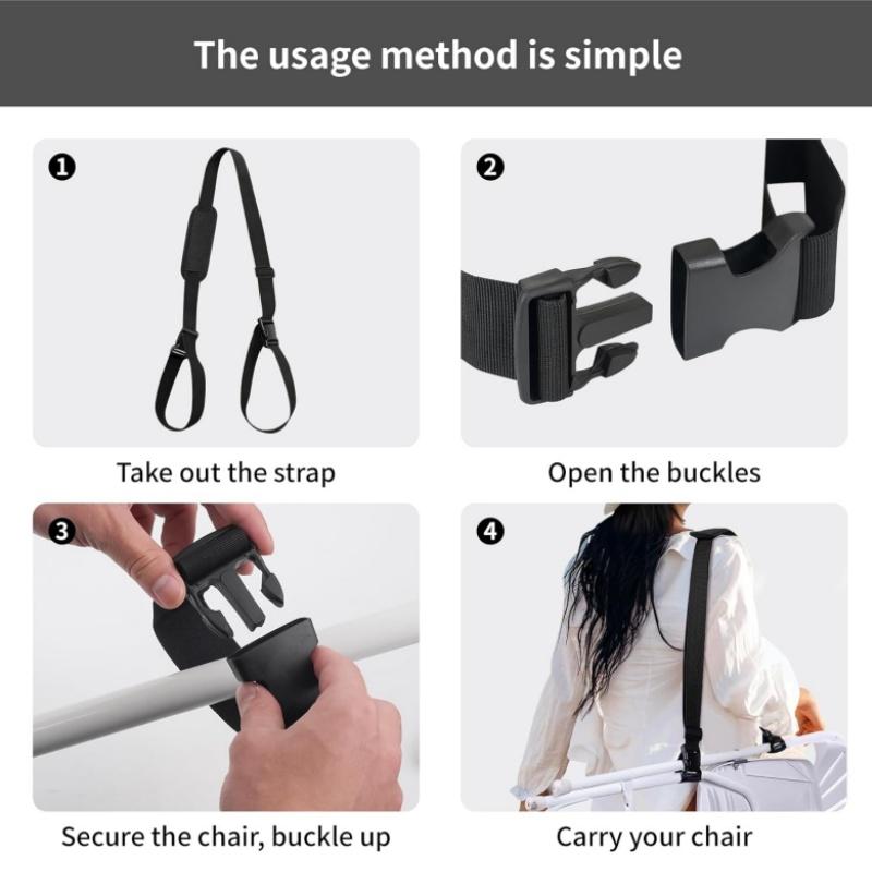 3Pcs Carry Strap for Beach Chair Heavy Duty Scooter Carry Strap Durable Adjustable Shoulder Strap for Yoga Mat Folding Chair