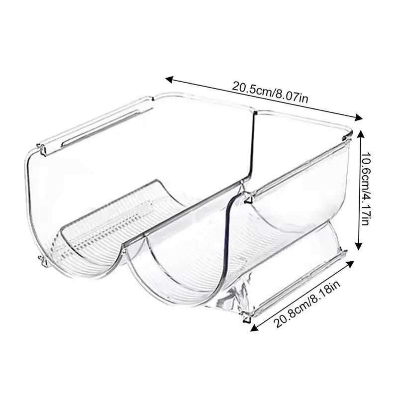 Clear Refrigerator Wine and Water Bottle Holder, Stackable Plastic Wine Rack Storage Organizer for Fridge, Cabinet, Pantry