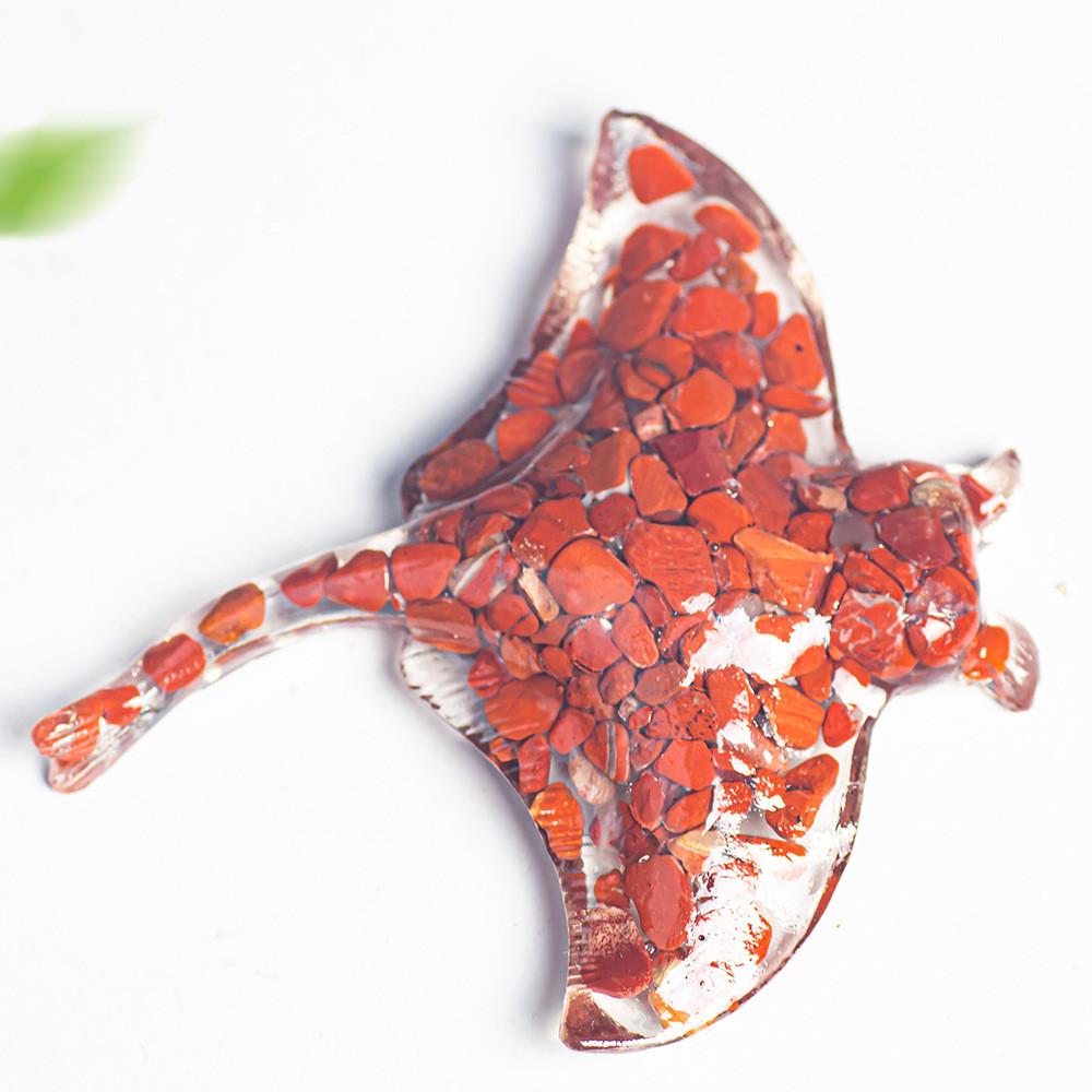 Ocean Creature Resin Sculpture With Natural Crystals For Home Decor And Giftgiving