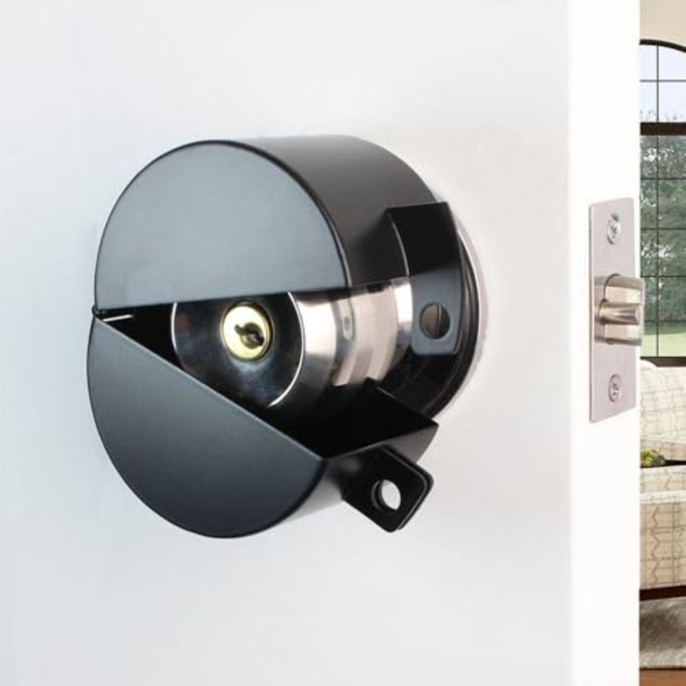 Dubbelbult Glasdörrlås Svart Färg Dörrhandtagslås Åtkomstkontrollås Husbil