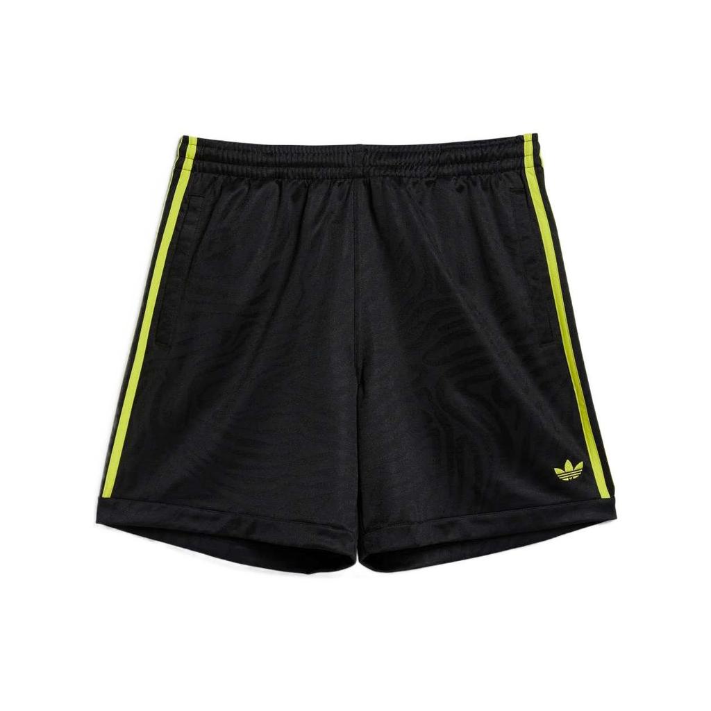 Adidas Originals Trefoil Logo Print Elastic Waist Straight Mid-Rise Casual Shorts Men Shorts Black GL9930