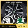 Autoaufkleber 2025 Heiß 4 Stück 55/65mm Auto Radnabendeckel Emblem Abdeckungen Für Skoda Octavia Superb Rapid Kodiaq Karoq Fabia Kami