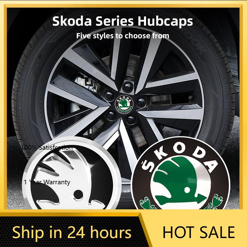 Car Sticker 2025 Hot 4Pcs 55/65mm Car Wheel Center Hub Caps Emblem Covers For Skoda Octavia Superb Rapid Kodiaq Karoq Fabia Kami