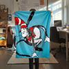 The Cat in the Hat  Print Flannel Blanket, High quality Comfortable for All Seasons, Home Decor, Warmth and Comfort