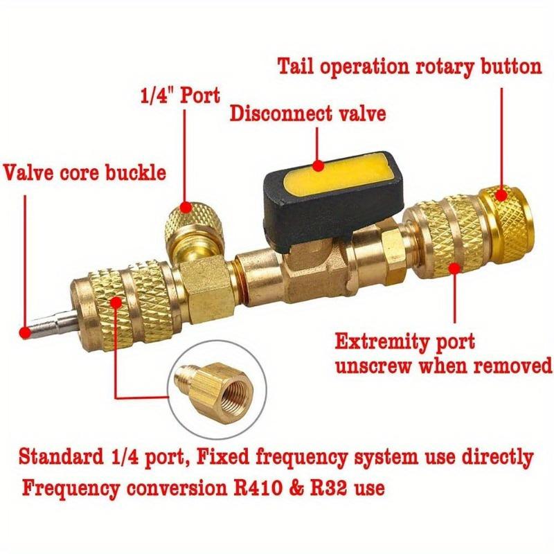 LSLANSOON HVAC Valve Core Remover Installer with Dual Size SAE 1/4 & 5/16 Port Air Conditioning Line Repair Tools for R22 R410A