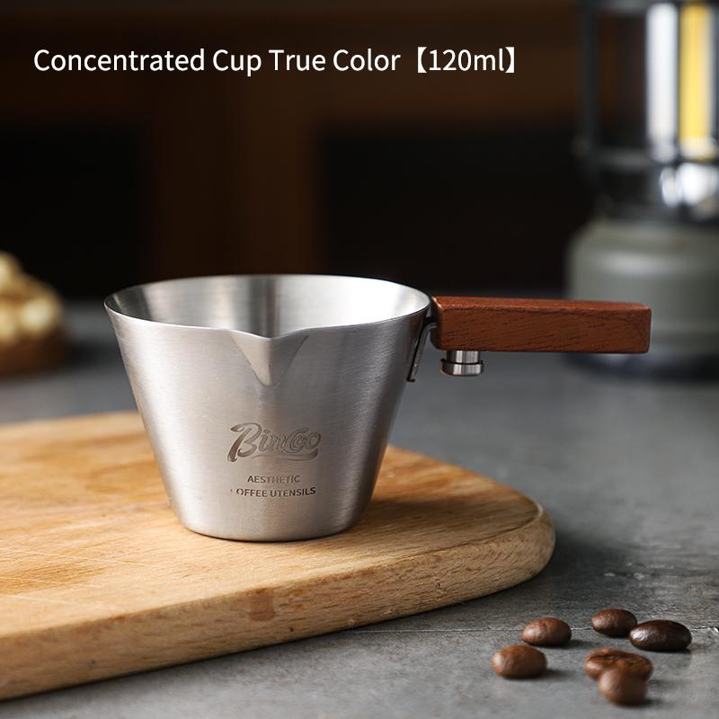 Bincoo measuring cup Stainless steel coffee extract cup espresso cup Italian liquid cup Coffee ounce cup milk jar Milk cup 100m