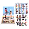 Magnetic Block Puzzle Board Game Educational Logic Thinking Training Facial Feature Vehicle Circus Attire Princess Dressing Wooden Puzzle Matching Toy