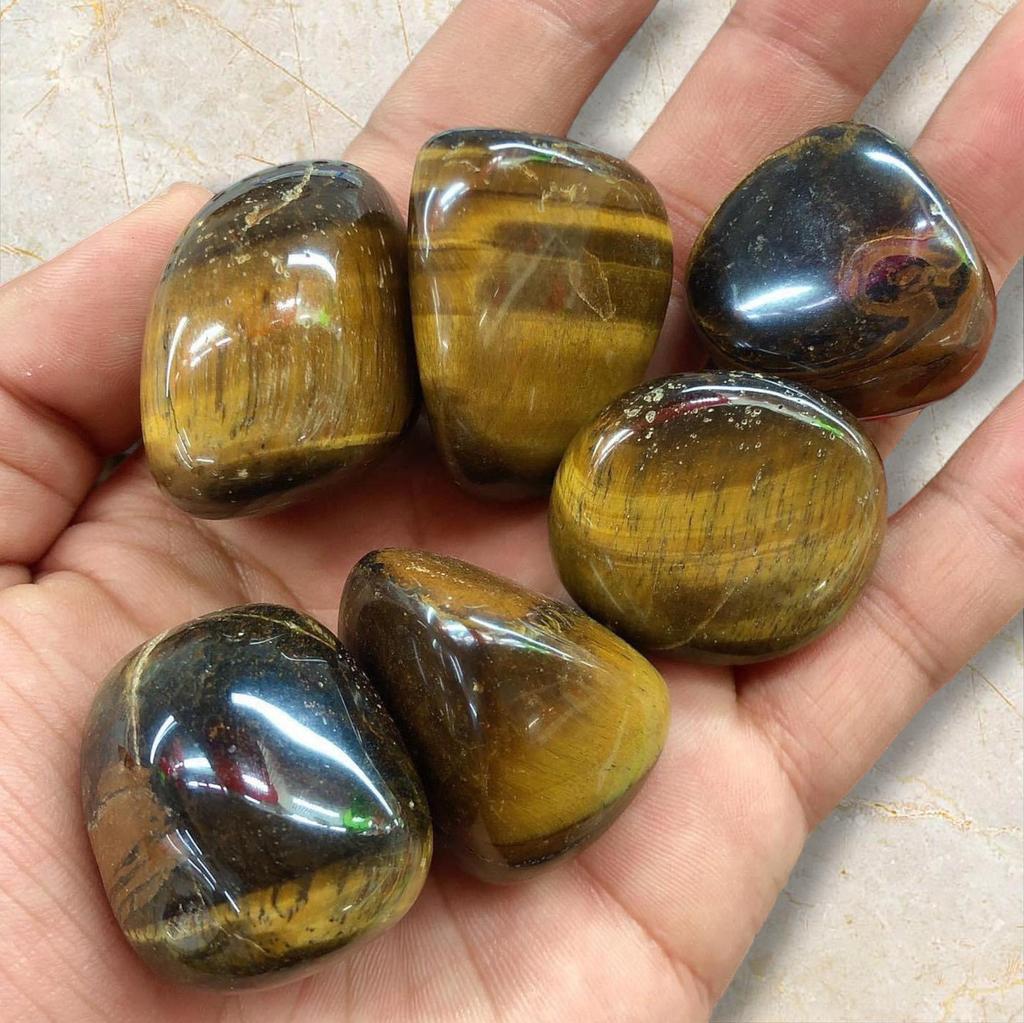 Natürlicher Tigerauge, polierter Trommelstein, Lot, 15-30 MM. Feuerstein-Tigerauge-Edelstein, Tigerauge-Trommelstein-Lot, Heilstein.