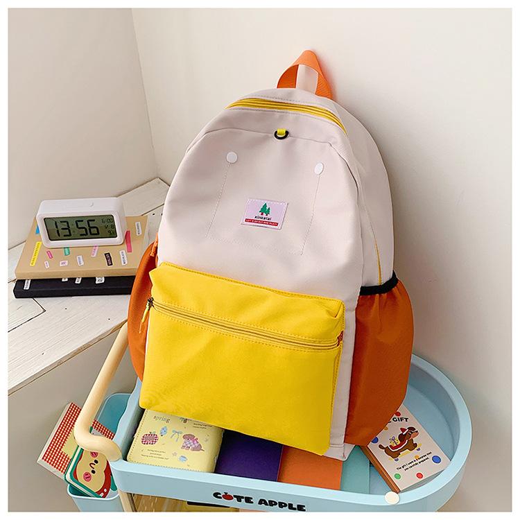 Schoolbag Japanese candy color light children's schoolbag contrasting color trend anti-splashing backpack for primary school students versatile casual