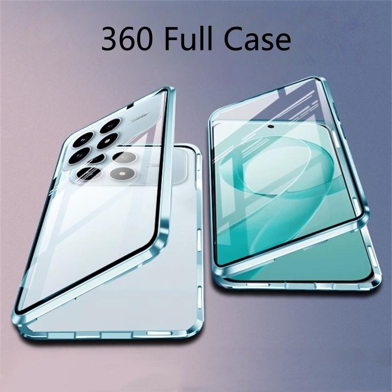 360 Full Case For Xiaomi POCO F8 Ultra F8 Pro 5G Double Sided Magnetic Adsorption Metal Capa Tempering Glass Protect Cover