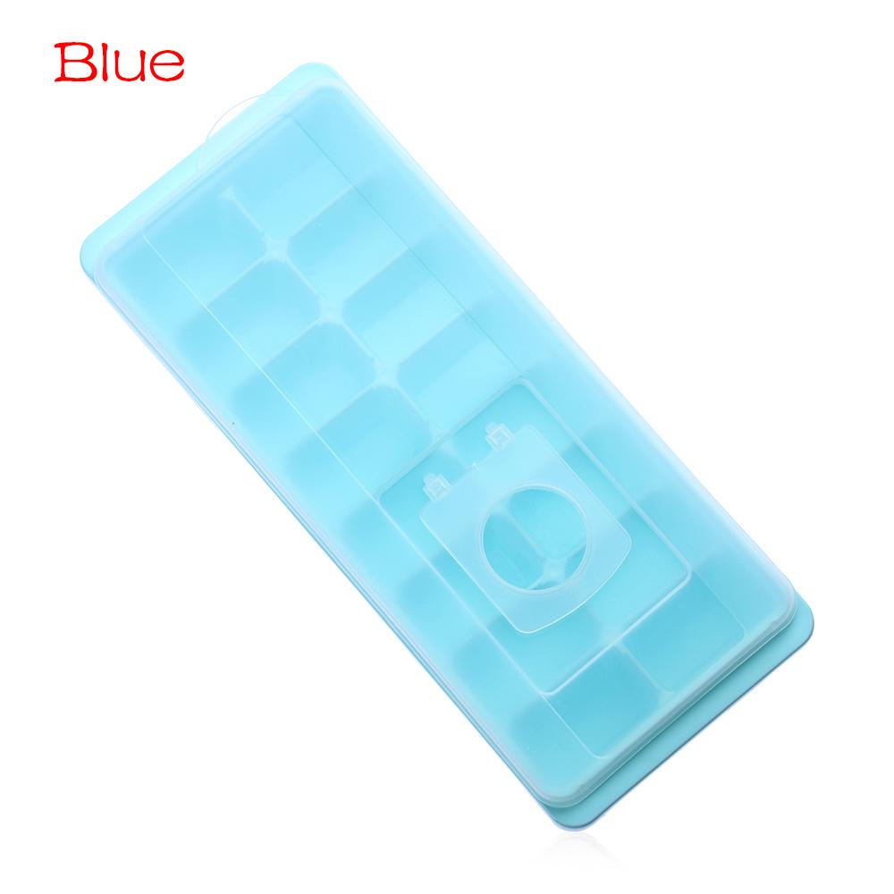 16 Cavity Ice Tray Cube Mold With Lid Non-stick Plastic Mold Drink Jelly Freezer Maker Box Plastic Cover Kitchen Ice Cream Tools