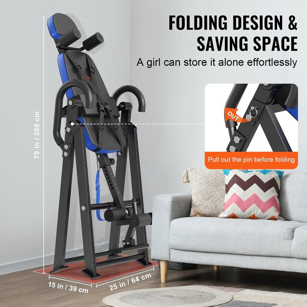 Inversion Table Foldable Strength Training Equipment Hang Exercise Bench