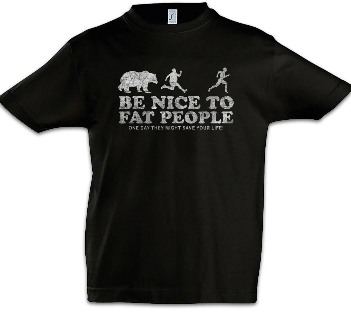 Be Nice To Fat People I Kids Boys kids boys T-Shirt Fun Chubby Pride fat large heavy proud 100