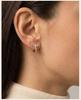 Gold Color Sparkling Crystal Zircon Hoop Earrings, CZ Flower Women's Cubic Zirconia Huggie Earrings Wedding Jewelry