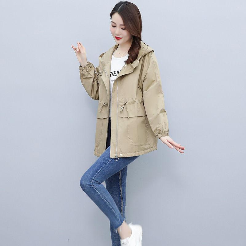 

Женская двухслойная ветровка, осеннее повседневное тонкое пальто, модные толстовки больших размеров, женская куртка с воротником M