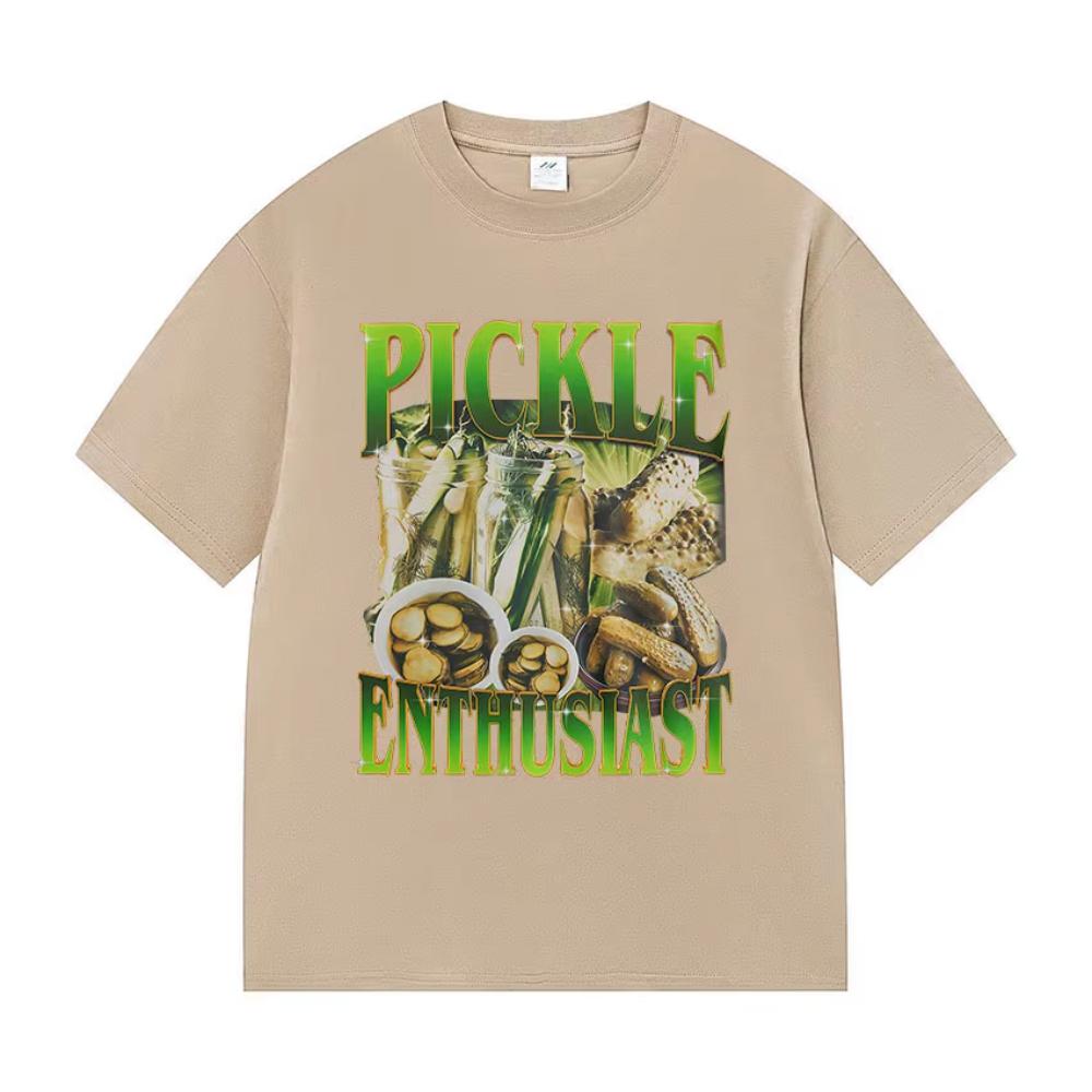 Funny Pickle Enthusiast Meme T-Shirts Men Women Vintage Style Pickle Lover T Shirt Fashion High Quality Cotton Short Sleeve Tees