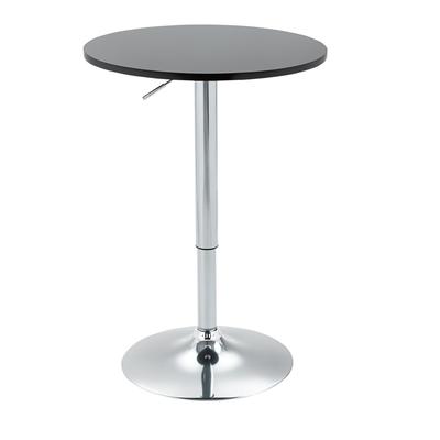 Bar Table Modern Round Dining Table 360 Degrees Rotating Table Height-Adjustable Bistro Table Standing Table Kitchen Table Steel Black Diameter 61 X