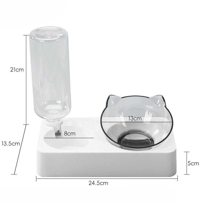 Cat Bowl, Pet Bowl, Automatic Water Dispenser, Water and Food Integrated, Cat and Dog Food Bowl, Dog Bowl, Pet Water Bowl