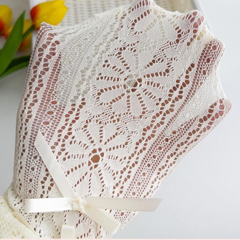 Women Hollow-Out Sheer Fishnet Pantyhose Japanese Style Sweet Bowknot JK Floral Lace Patterned Leggings Mesh Tights