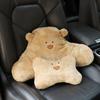Cartoon Bear Headrest & Neck Pillow: Cute Plush Lumbar Support for Comfortable Car Rides