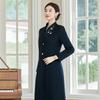 Troloman New Chinese Style Women's Long Wool Coat