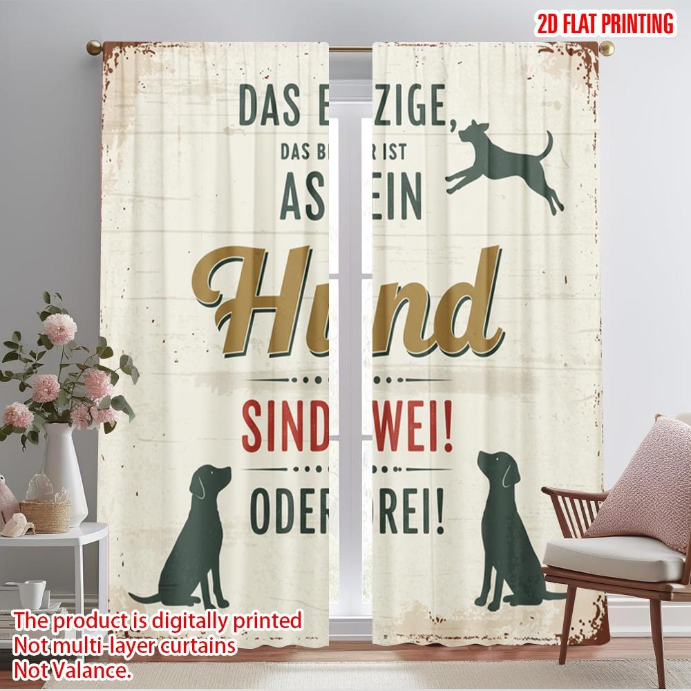 

2pcs 2D flat printing Party Curtains Dog Lover s Polyester Without Electricity Festive Curtains for Classroom Office 52.50×116.00 CM 2pcs