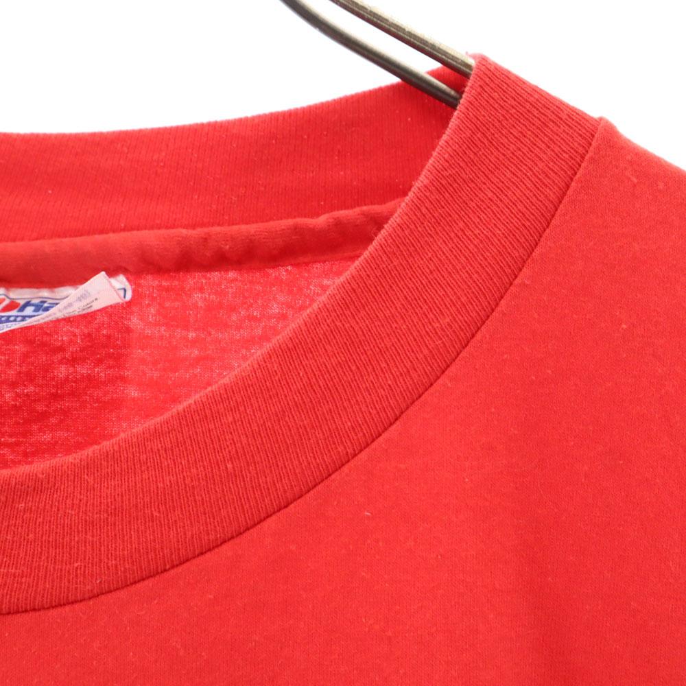 Hanes 90s Made in USA Old Print Short sleeve T-shirt XL Red Men's Used