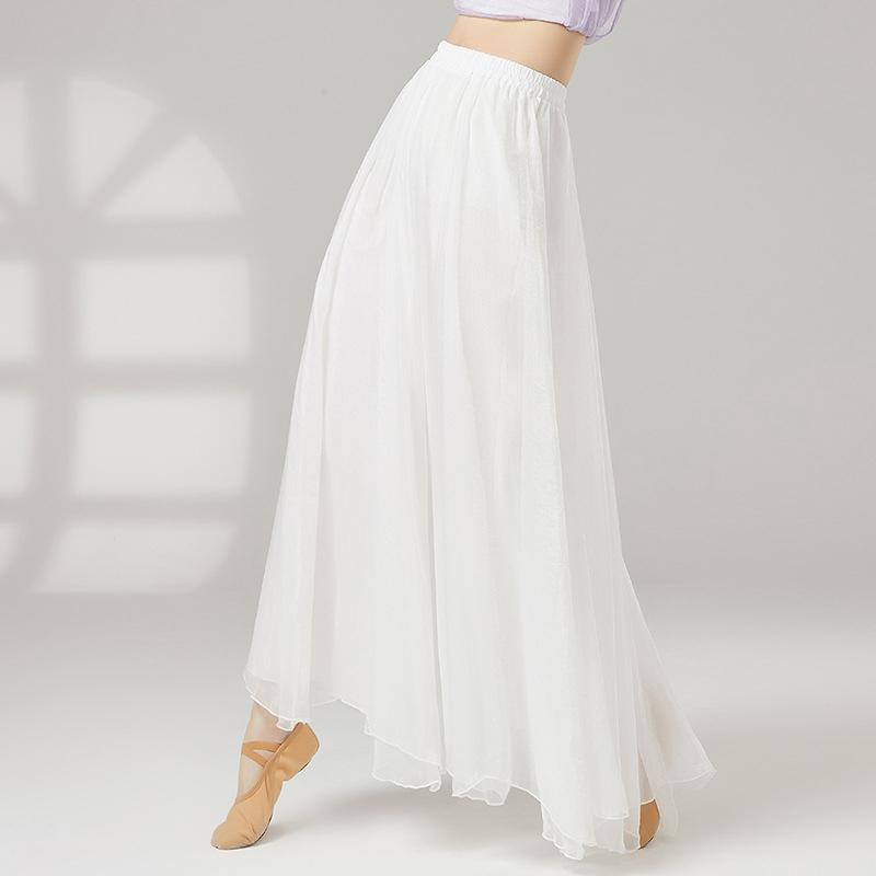 Skirt Pant Women Classical Dance Wide Leg Trouser Flowing Loose Double Layers Modern Stage Performance Costumes Fairy Dancewear