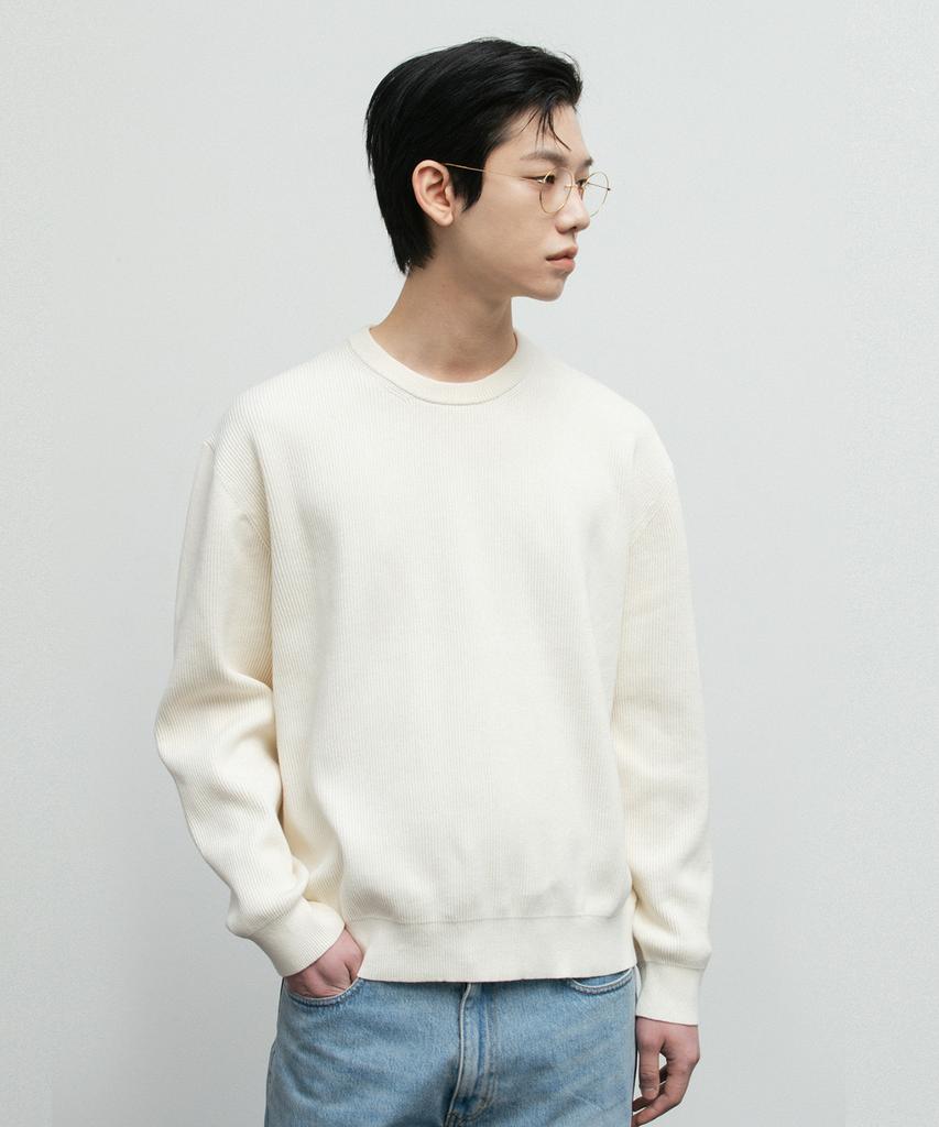 BLANKROOM All-Weather Crew Knit_Ivory
