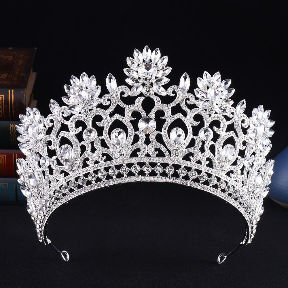 DIEZI New Elegant Baroque Crystal Crown For Women Girls Wedding Vintage Bride Queen Bridal Tiaras Hair Accessories Headbands
