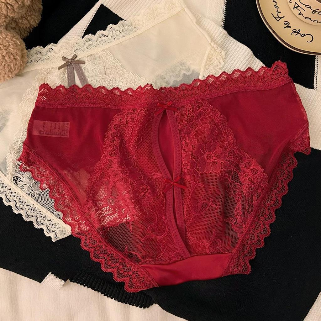 French Satin Lace Panties - Sheer, Seamless, Sexy Thongs for Women