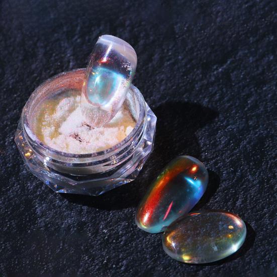 Yousheng Aurora Effect Nail Glitter Powder Ice Penetration Colorful Mirror Neon Dust Nail Art Chrome Pigment for Female