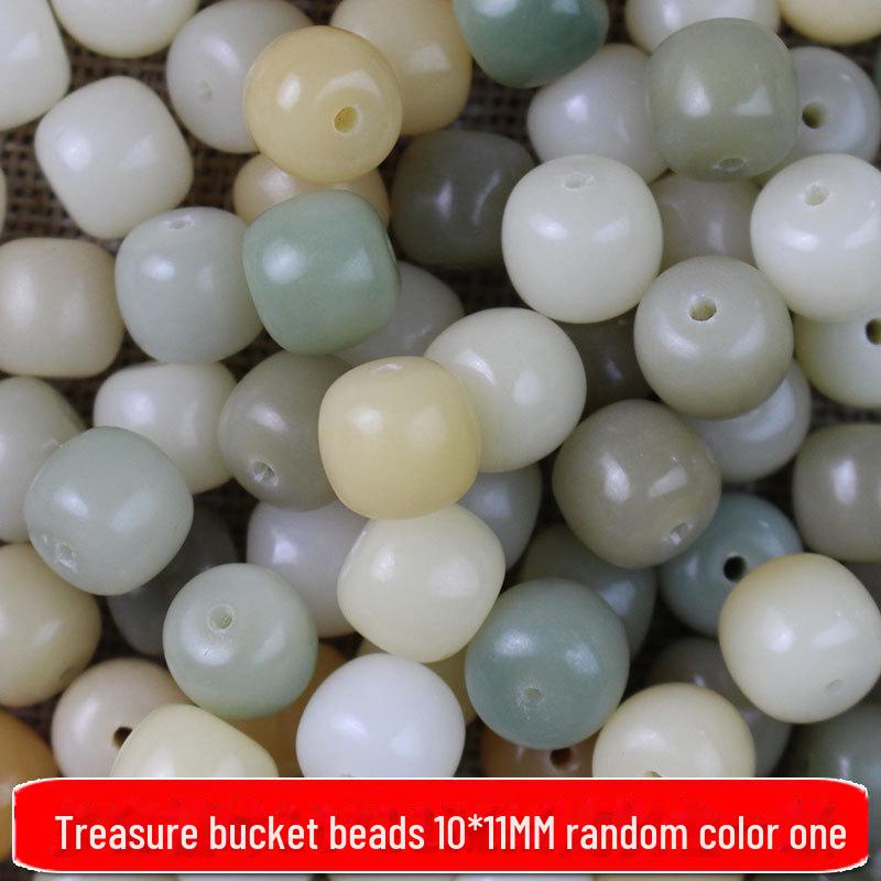 Bodhi Root Rainbow Candy Weathered Green Yin Beads for DIY Buddhist Rosaries