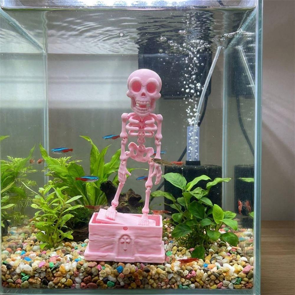 with Pipe Suction Cup Dancing Skeleton Aquarium Bubbler Aquatic Landscaping