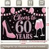 60th Birthday Party Backdrop Polyester Banner Photo Booth Decoration
