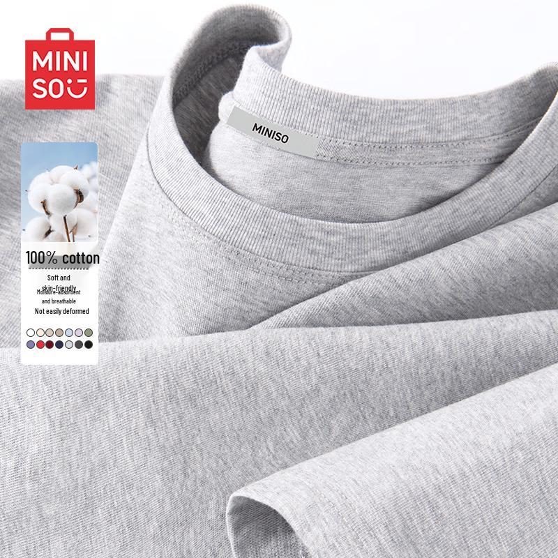 MINISO Men s Heavyweight Cotton Short Sleeve T-Shirt 2XL