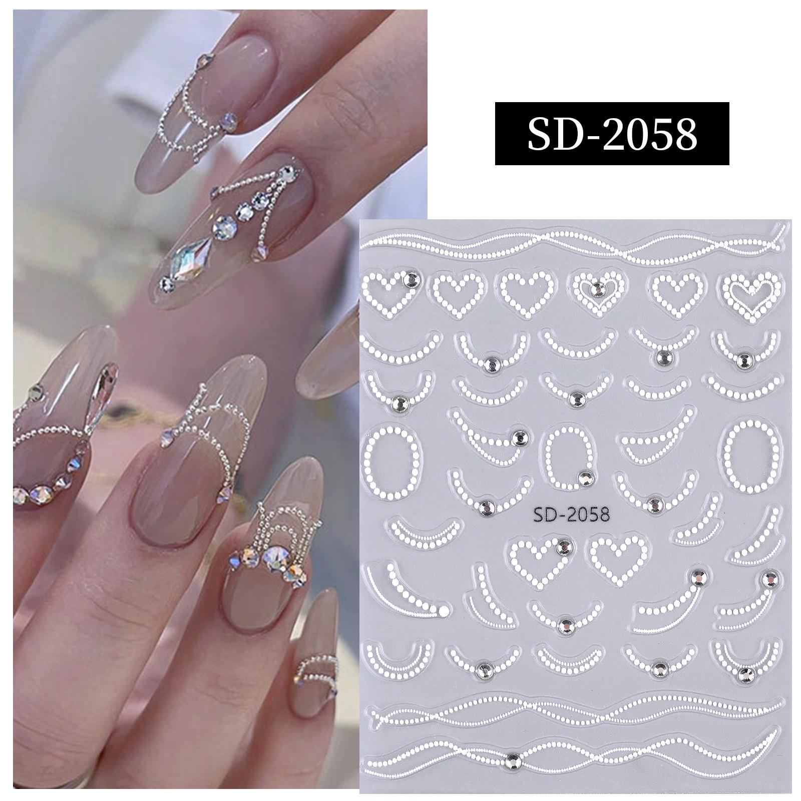 

5D Relief Ins Wind Nail Art Sticker Premium Light Luxury With Diamond Bronzing Nail Sticker 5D relief with drill sticker 02