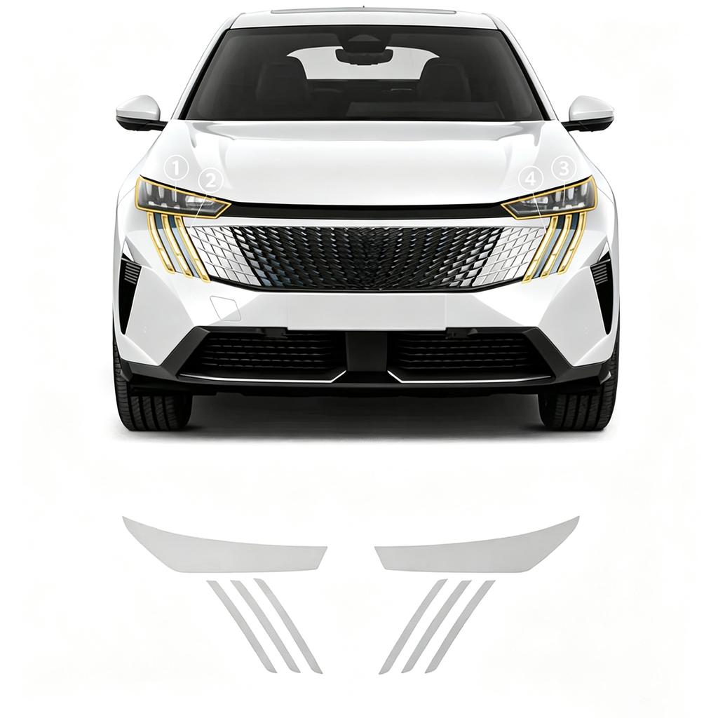 For Peugeot 3008 2024-2025 Headlight B Pillar Rearview TPU Transparent Protective Film PPF Sticker Anti-scratch Film