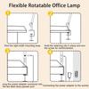 LED Desk Lamp with Clamp Flexible 4 sections Swing Arm Three light sources desk light, 4 Color Modes & 5 Brightness
