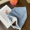 Turban Triangle Scarf Denim Headscarf Retro Star Hair Scarf  Party
