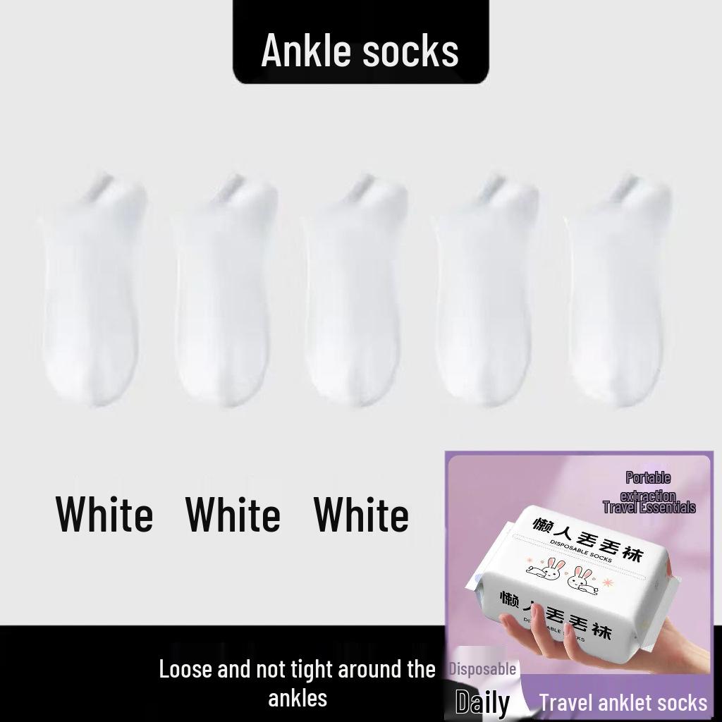 Disposable Unisex Ankle Socks: Wash-Free, Breathable, Odor-Resistant, Sweat-Absorbing - Ideal for Travel, Business Trips, and Military Training.