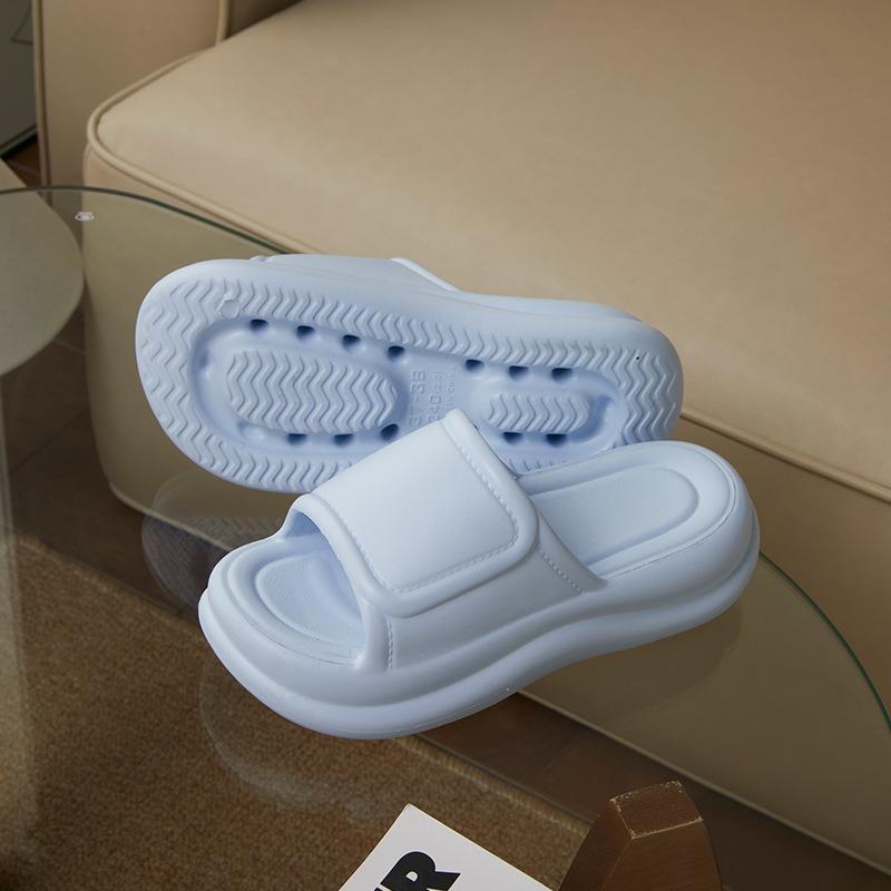 Thick-soled Slippers for Women's Summer Student Dormitory Fashionable Outer Wear Non-slip Simple Solid Color Seaside Beach Sandals