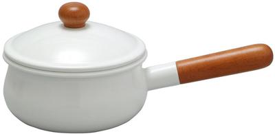 Nodahoro 15cm Enamel Made In Japan PO-15S Saucepan, Gas/IH Compatible, Single-Handed Pot,