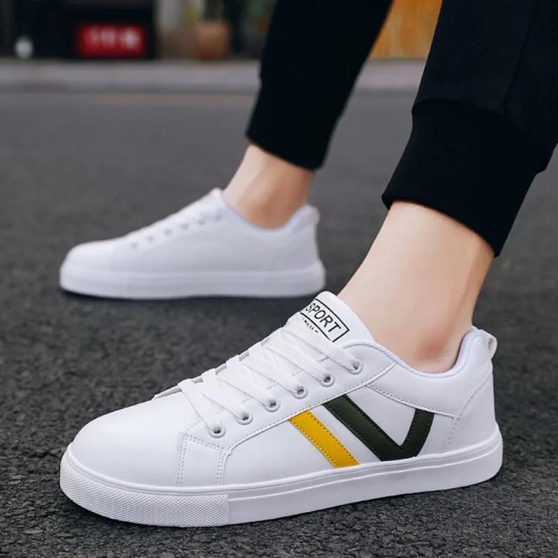 

Мужская спортивная обувь Новая модная повседневная обувь Дышащая Легкая Плоская На шнуровке Белая Обувь для ходьбы Мужская Zapatillas Hombre 44