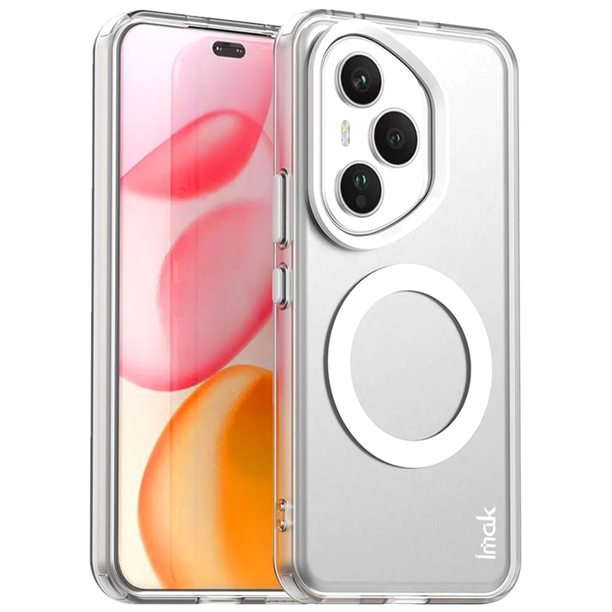 

IMAK Для Honor 400 Pro 5G (Глобальный) Чехол, совместимый с MagSafe, защитная задняя крышка для телефона из ПК+ТПУ White